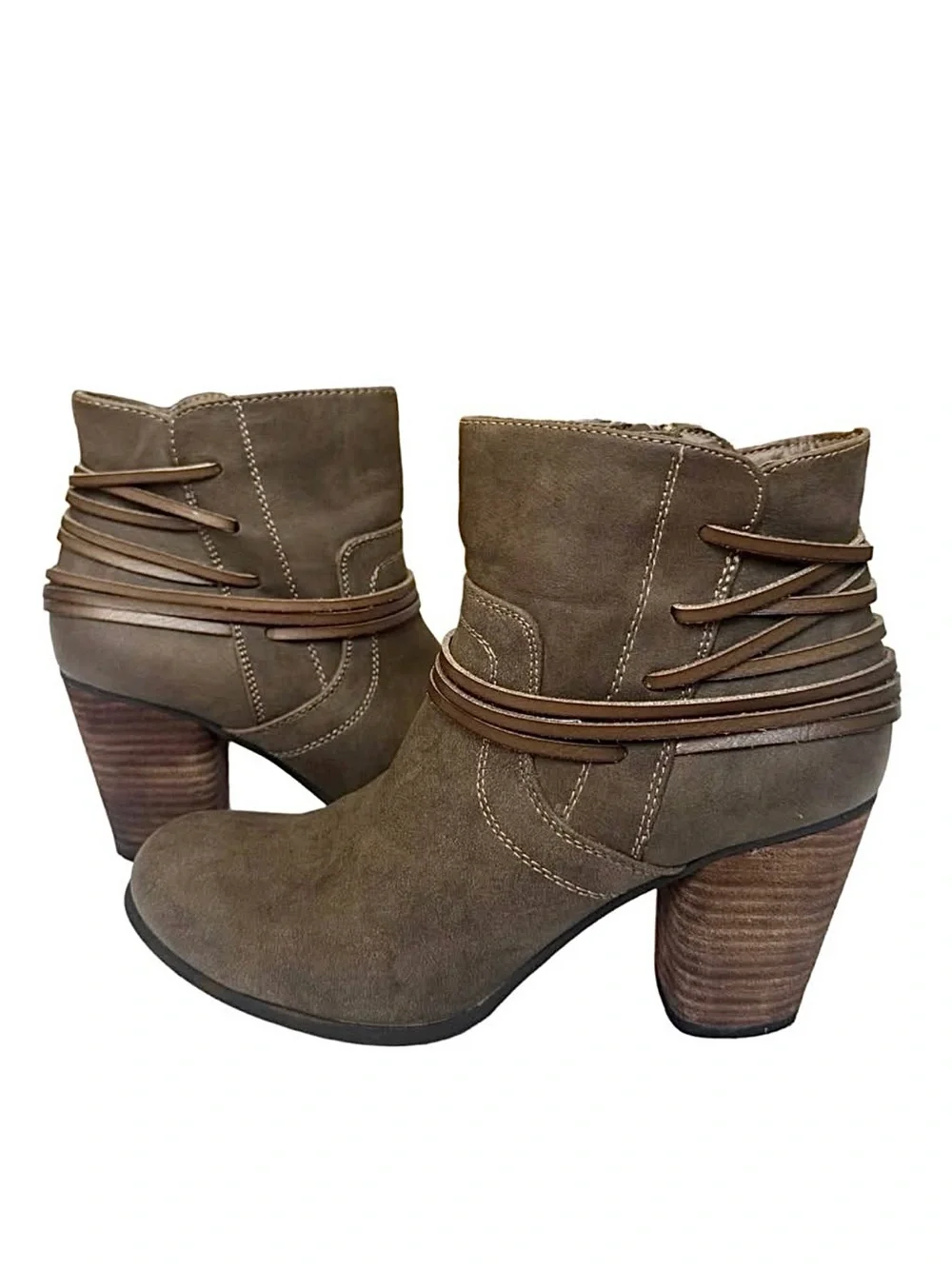 Madden Girl Denise Faux Leather Criss Cross Detail Ankle Booties